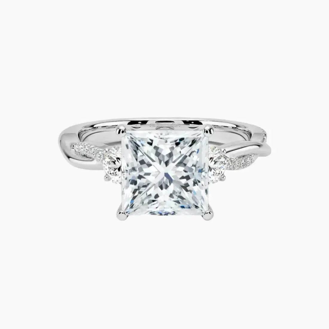 Calista Twisted Princess Designer 1.5 Carat Lab Grown Diamond Engagement Ring in 18K Rose Gold