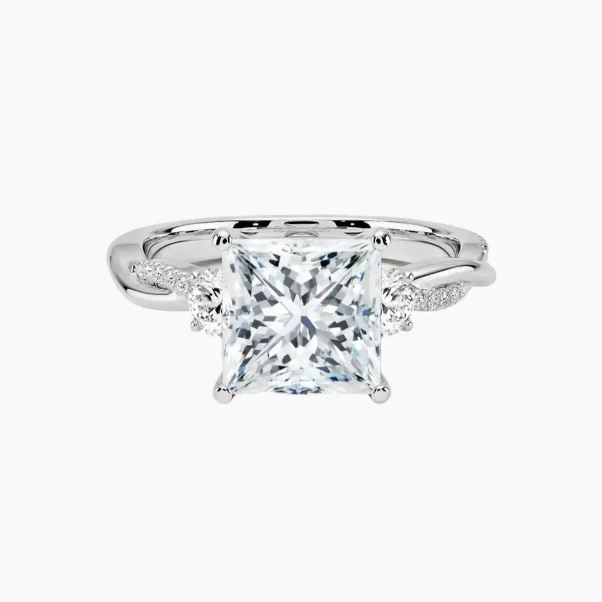 Calista Twisted Princess Designer 2 Carat Lab Grown Diamond Engagement Ring in 14K Yellow Gold