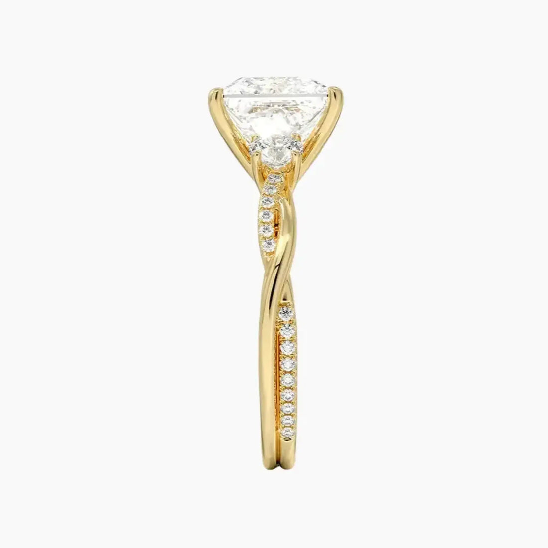 Calista Twisted Princess Designer 1.5 Carat Lab Grown Diamond Engagement Ring in 18K Rose Gold