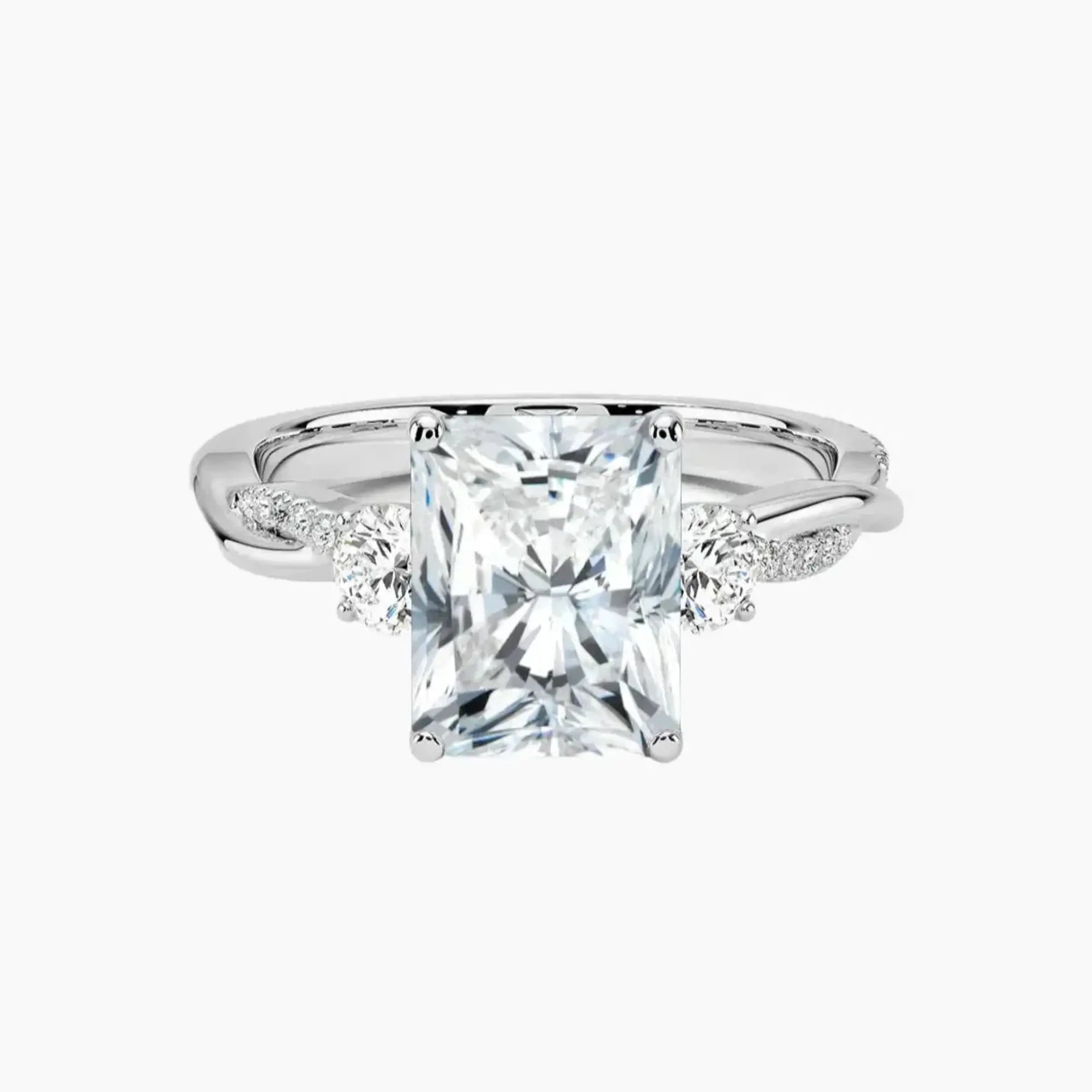 Calista Twisted Radiant Designer 2 Carat Lab Grown Diamond Engagement Ring in 14K Rose Gold