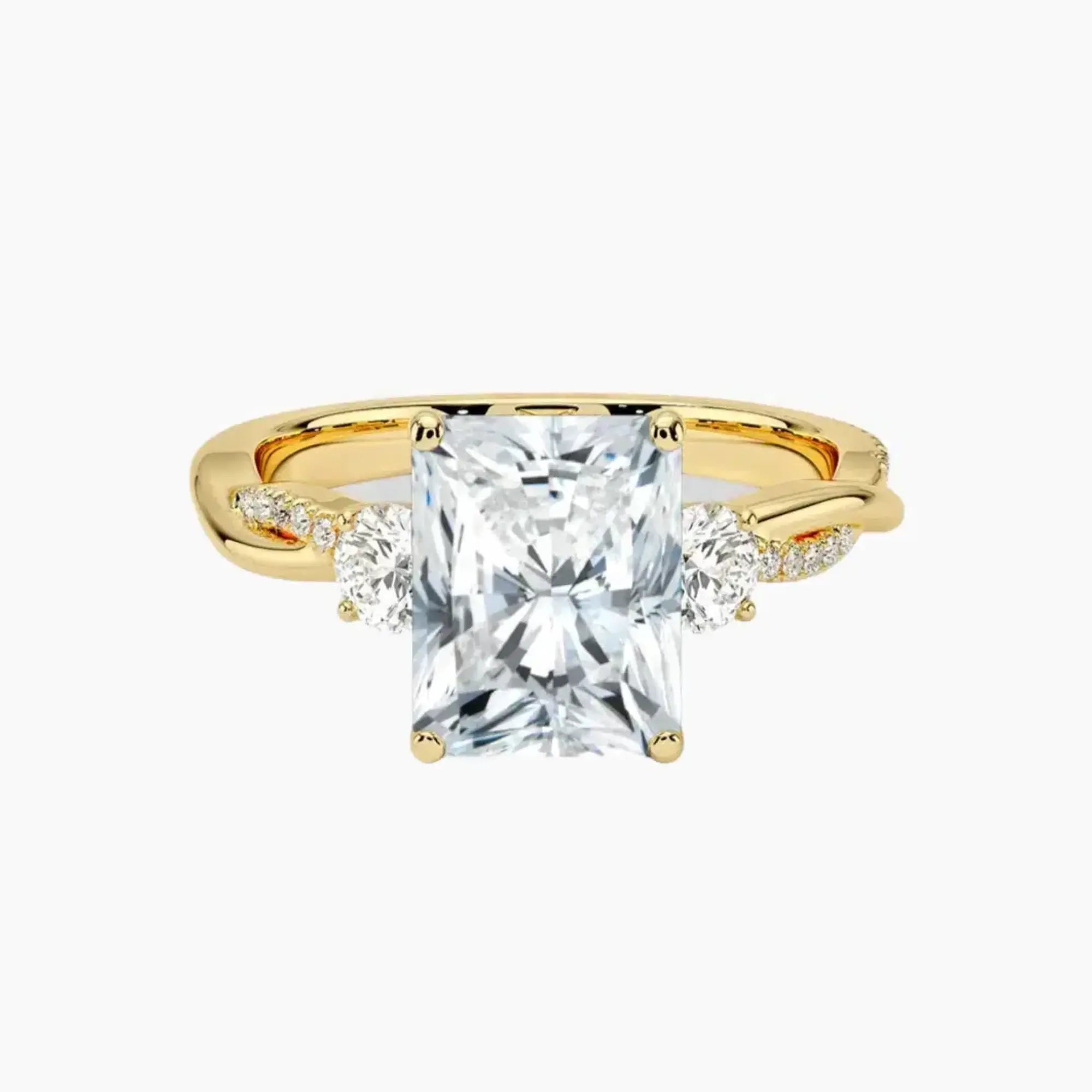 Calista Twisted Radiant Designer 2 Carat Lab Grown Diamond Engagement Ring in 14K Rose Gold
