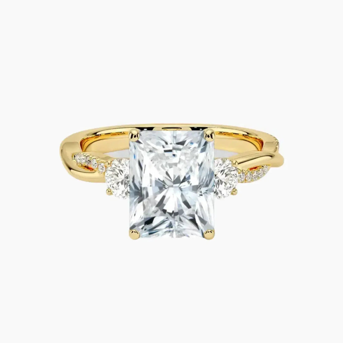Calista Twisted Radiant Designer 2.5 Carat Lab Grown Diamond Engagement Ring in 14K Rose Gold