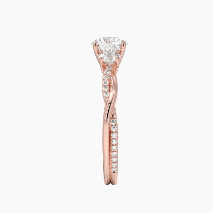 Calista Twisted Round Designer 2 Carat Lab Grown Diamond Engagement Ring in 18K Yellow Gold