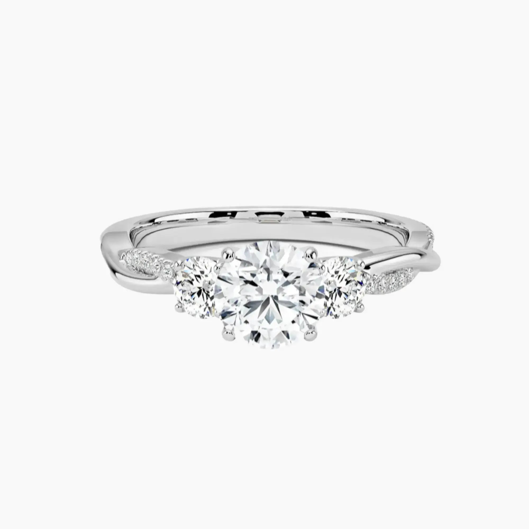 Calista Twisted Round Designer 2 Carat Lab Grown Diamond Engagement Ring in 14K Yellow Gold