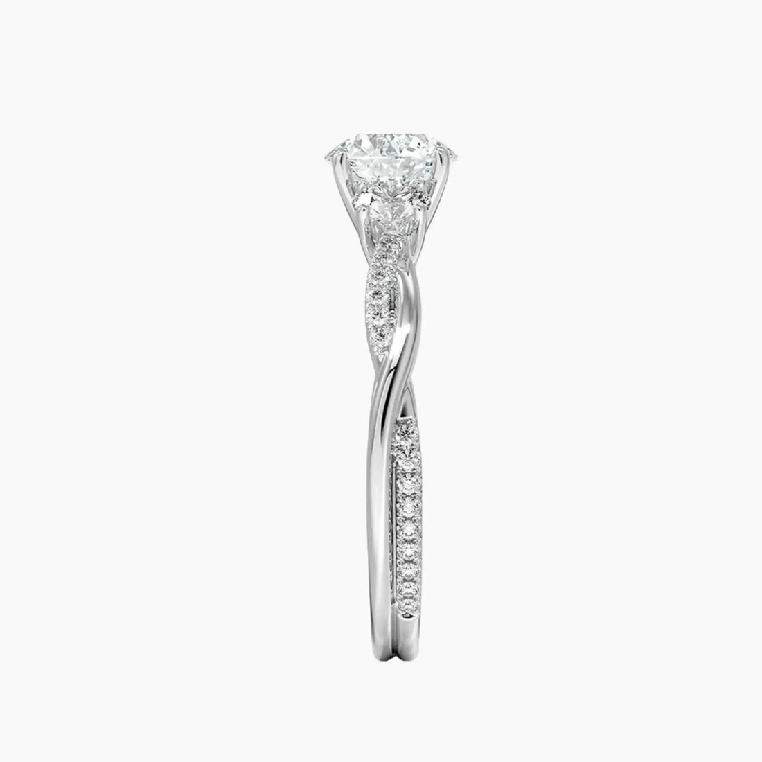 Calista Twisted Round Designer 2.5 Carat Lab Grown Diamond Engagement Ring in 14K Rose Gold