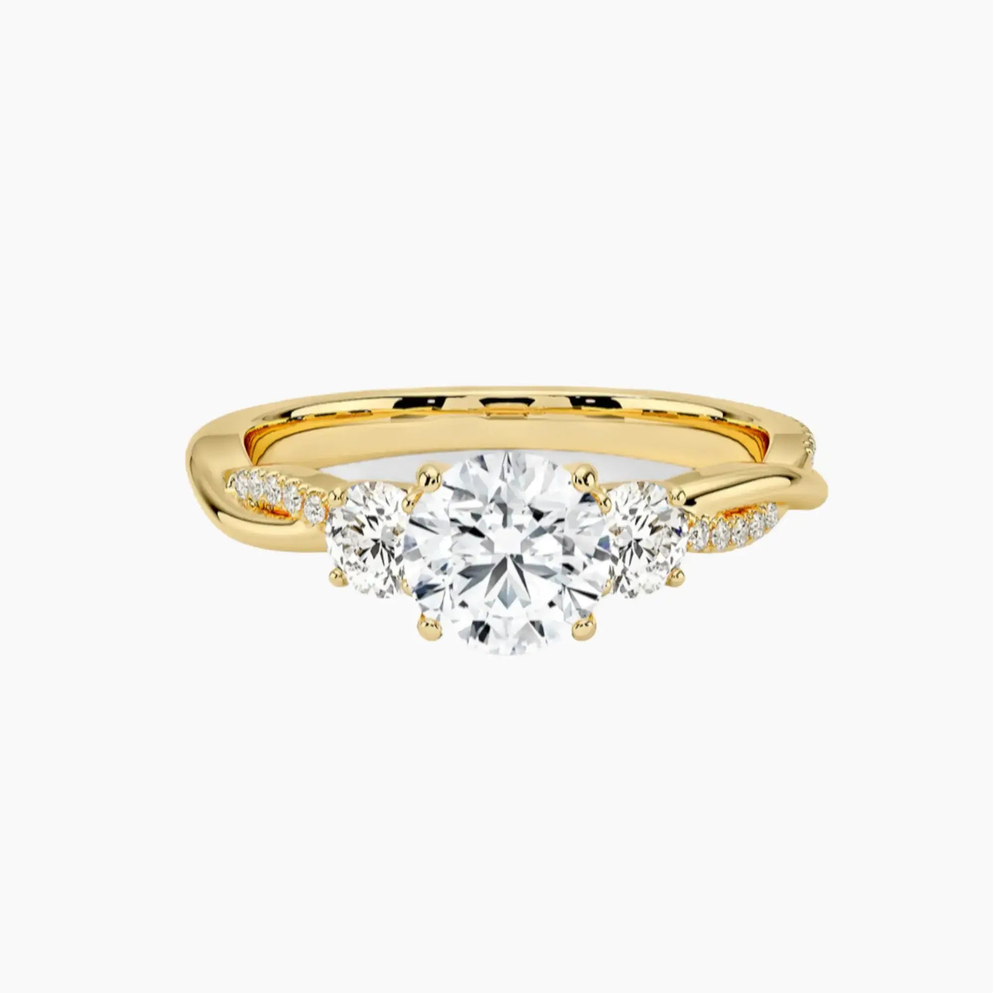 Calista Twisted Round Designer 2.5 Carat Lab Grown Diamond Engagement Ring in 18K Rose Gold