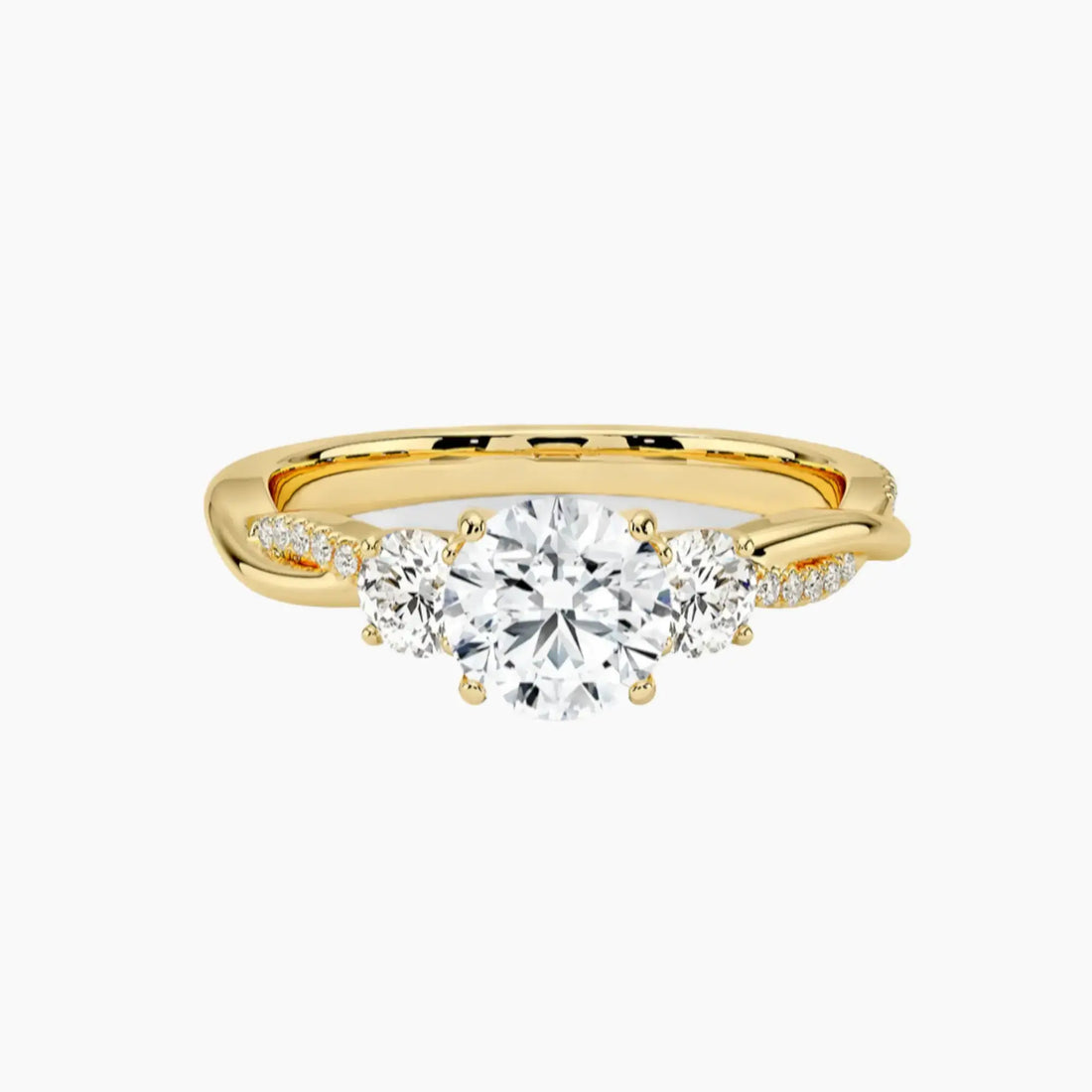 Calista Twisted Round Designer 2.5 Carat Lab Grown Diamond Engagement Ring in 18K Rose Gold