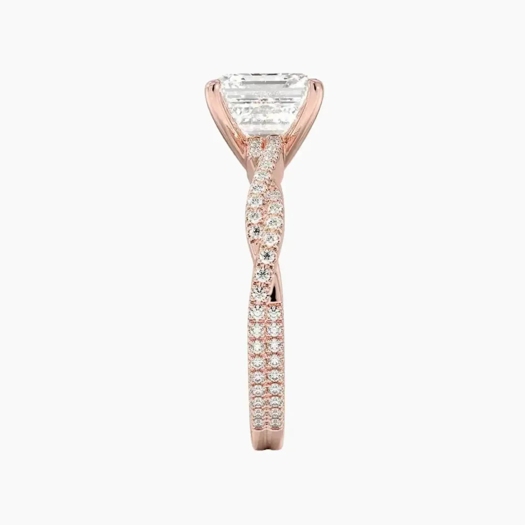 Cassia Asscher Designer 2.5 Carat Lab Grown Diamond Engagement Ring in 14K White Gold