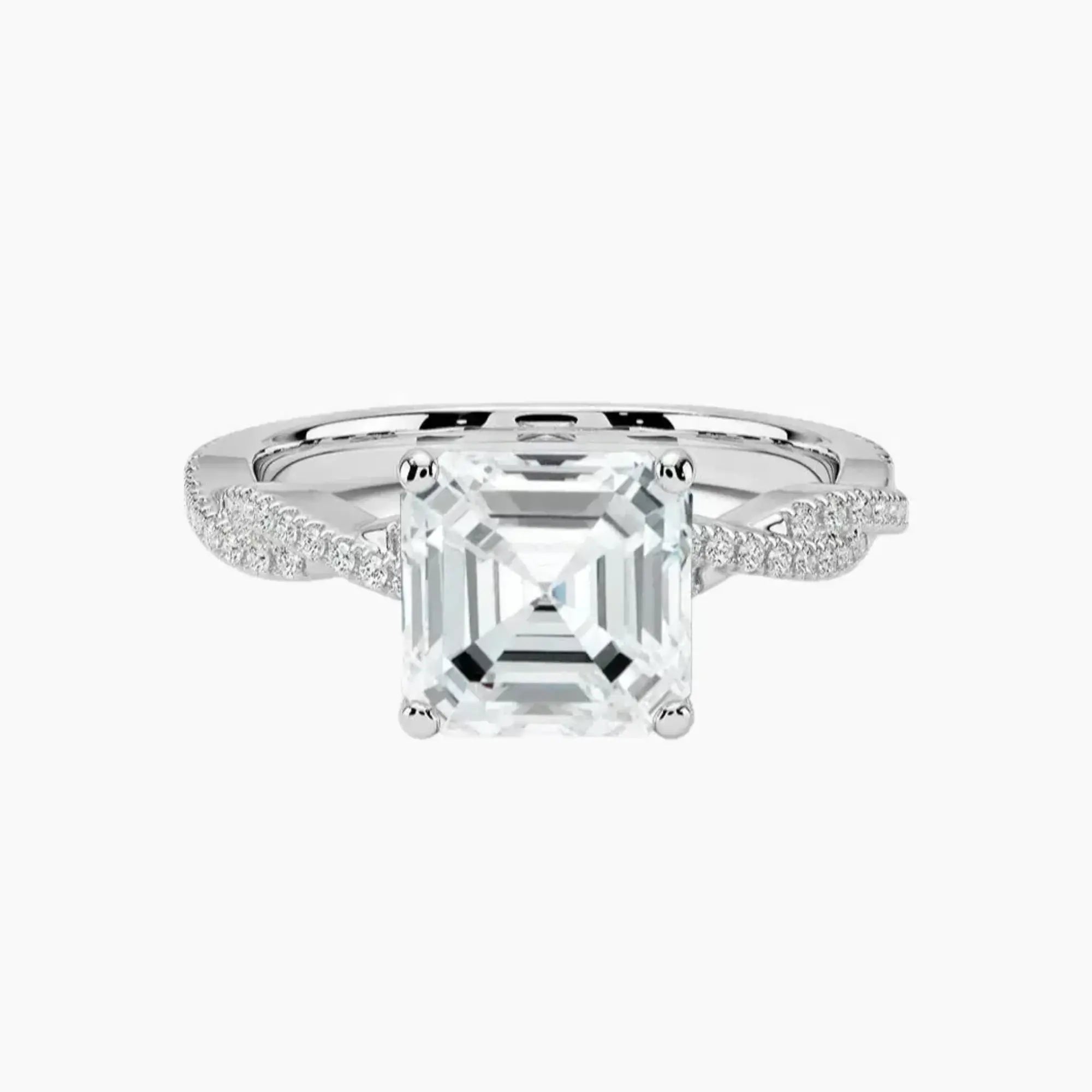 Briar Asscher Designer Diamond Ring Setting in 14K Yellow Gold