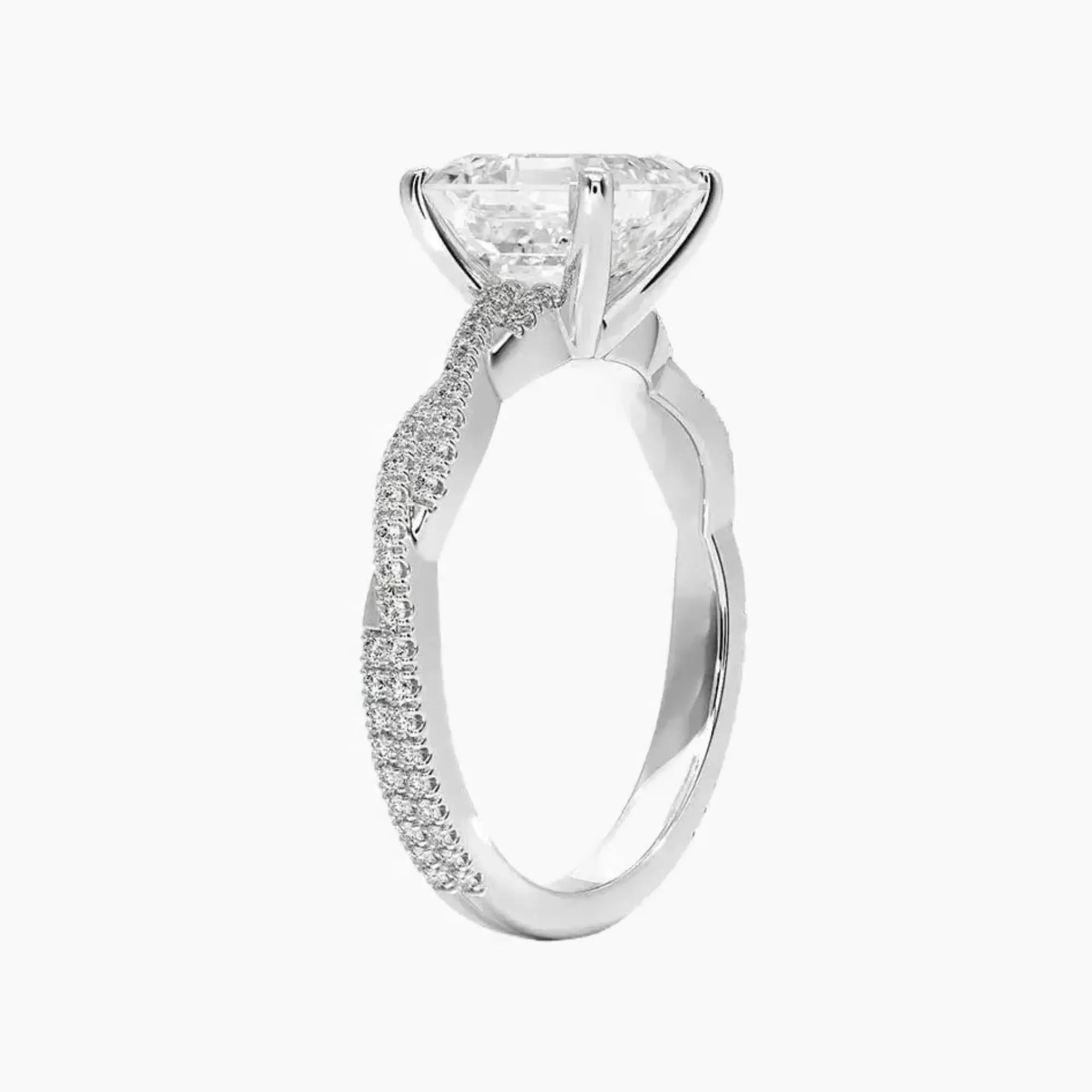 Cassia Asscher Designer 1 Carat Lab Grown Diamond Engagement Ring in 18K Yellow Gold