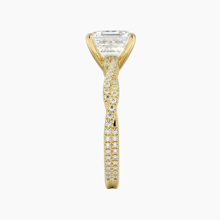 Cassia Asscher Designer 3 Carat Lab Grown Diamond Engagement Ring in 18K Rose Gold