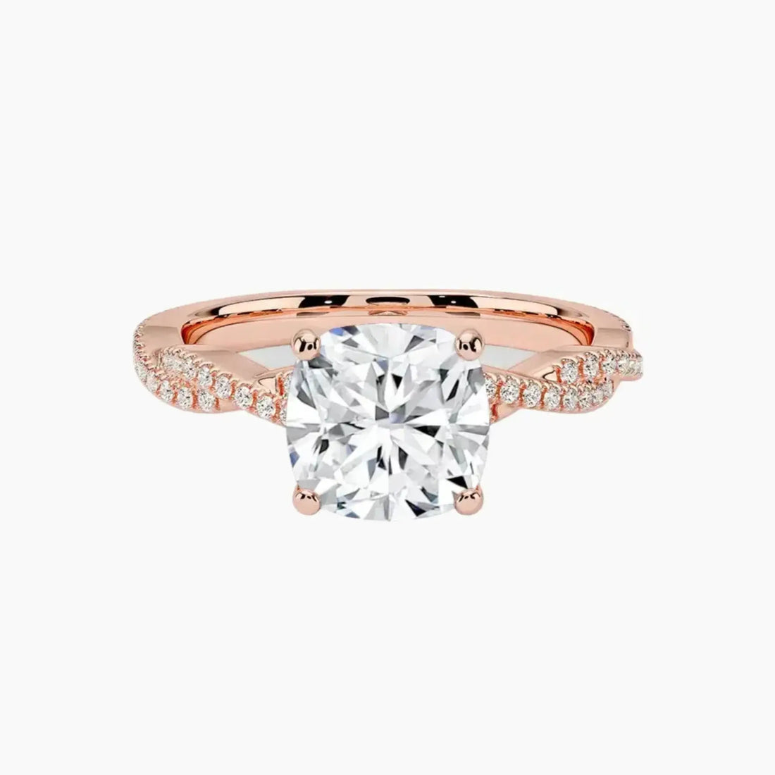 Cassia Cushion Designer 2.5 Carat Lab Grown Diamond Engagement Ring in 18K Rose Gold