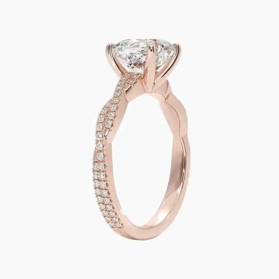 Briar Cushion Designer 2.5 Carat Lab Grown Diamond Engagement Ring in 18K Rose Gold