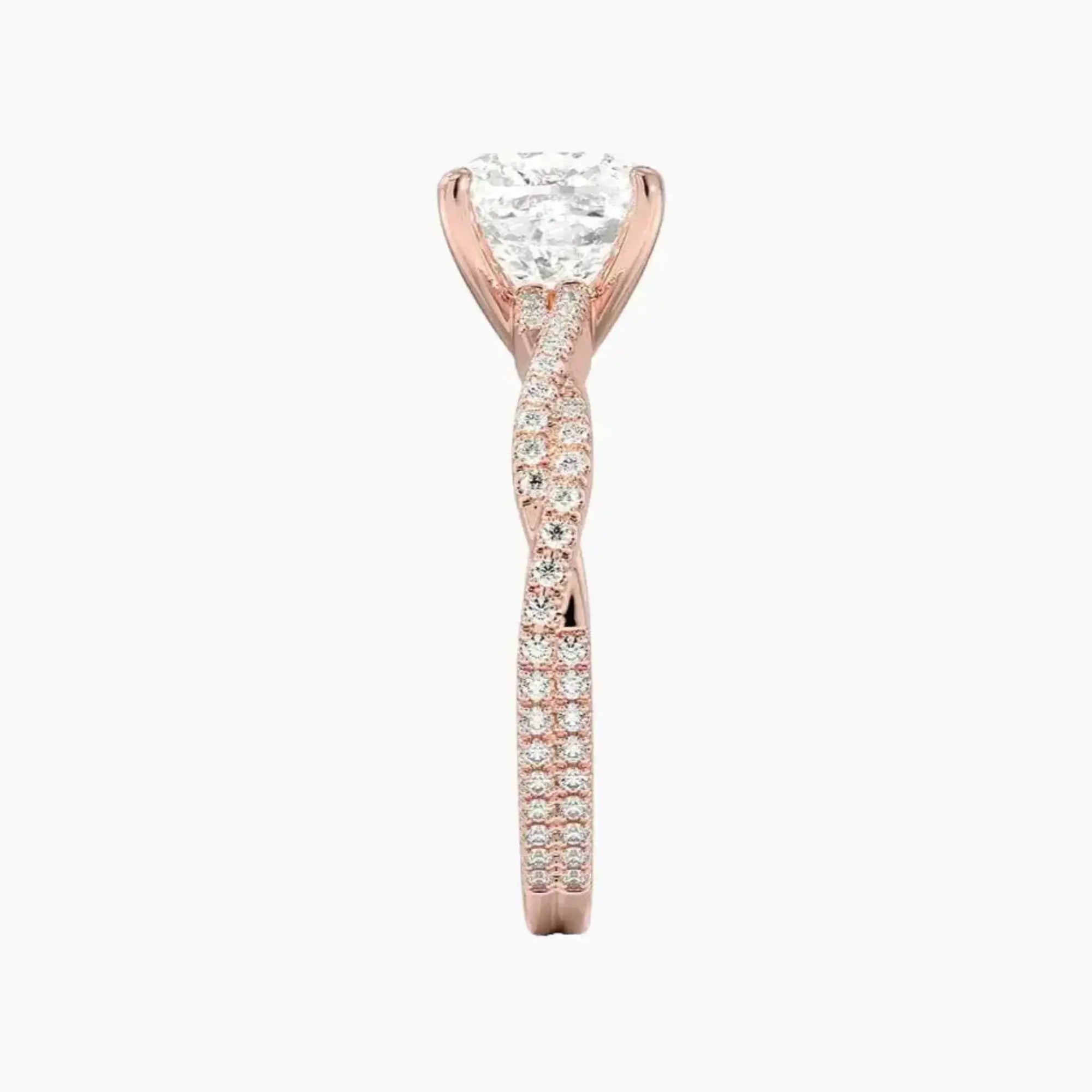 Cassia Cushion Designer 3 Carat Lab Grown Diamond Engagement Ring in 18K Yellow Gold