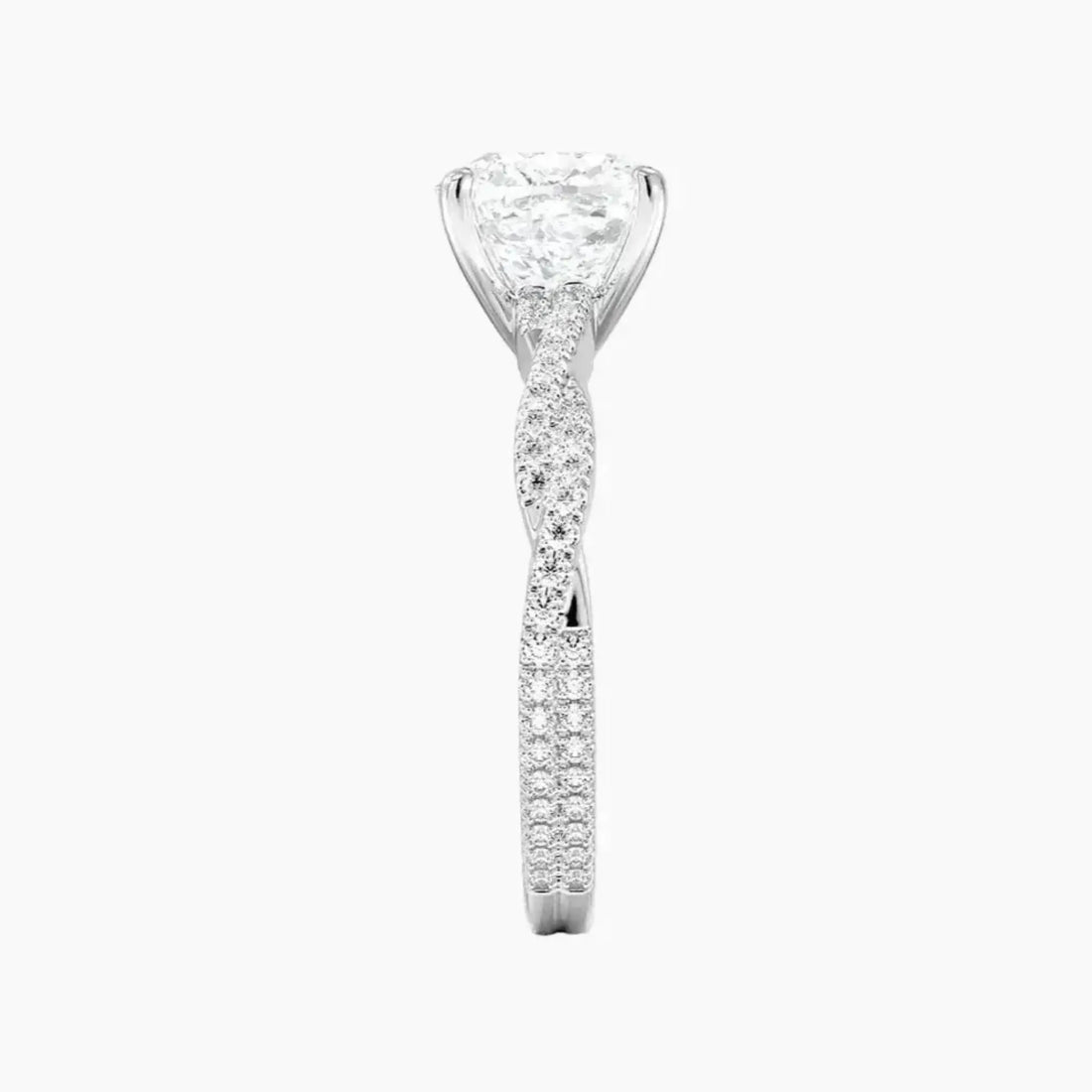 Briar Cushion Designer Diamond Ring Setting in 14K White Gold