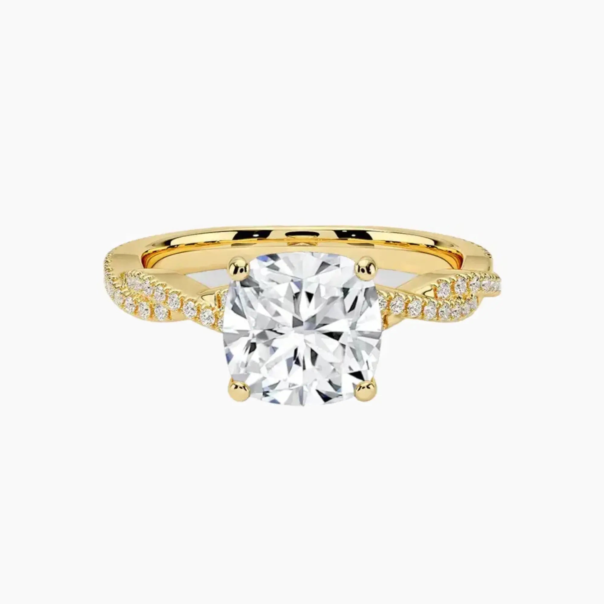 Cassia Cushion Designer 1 Carat Lab Grown Diamond Engagement Ring in 14K Rose Gold