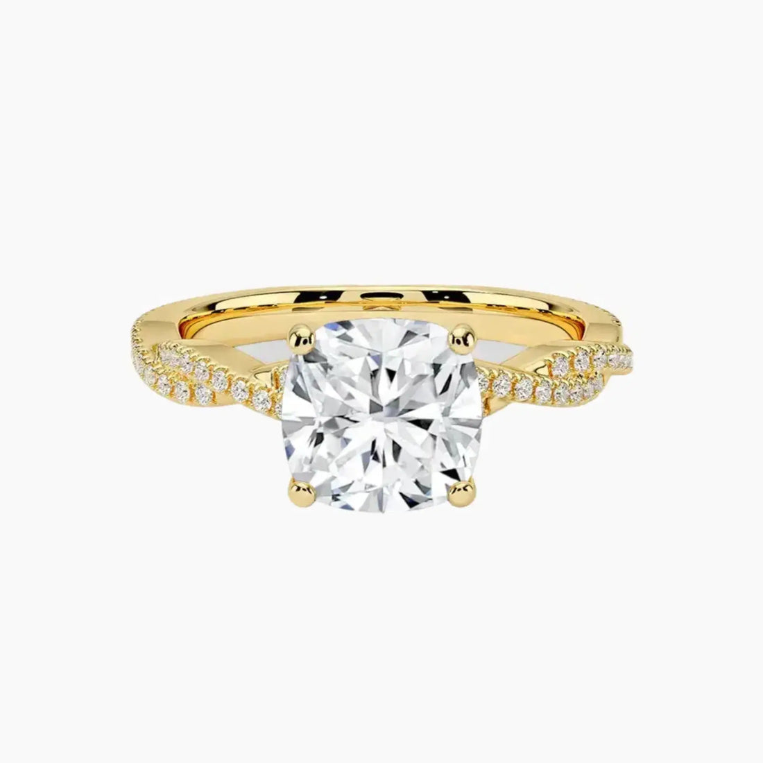 Cassia Cushion Designer 1 Carat Lab Grown Diamond Engagement Ring in 14K White Gold