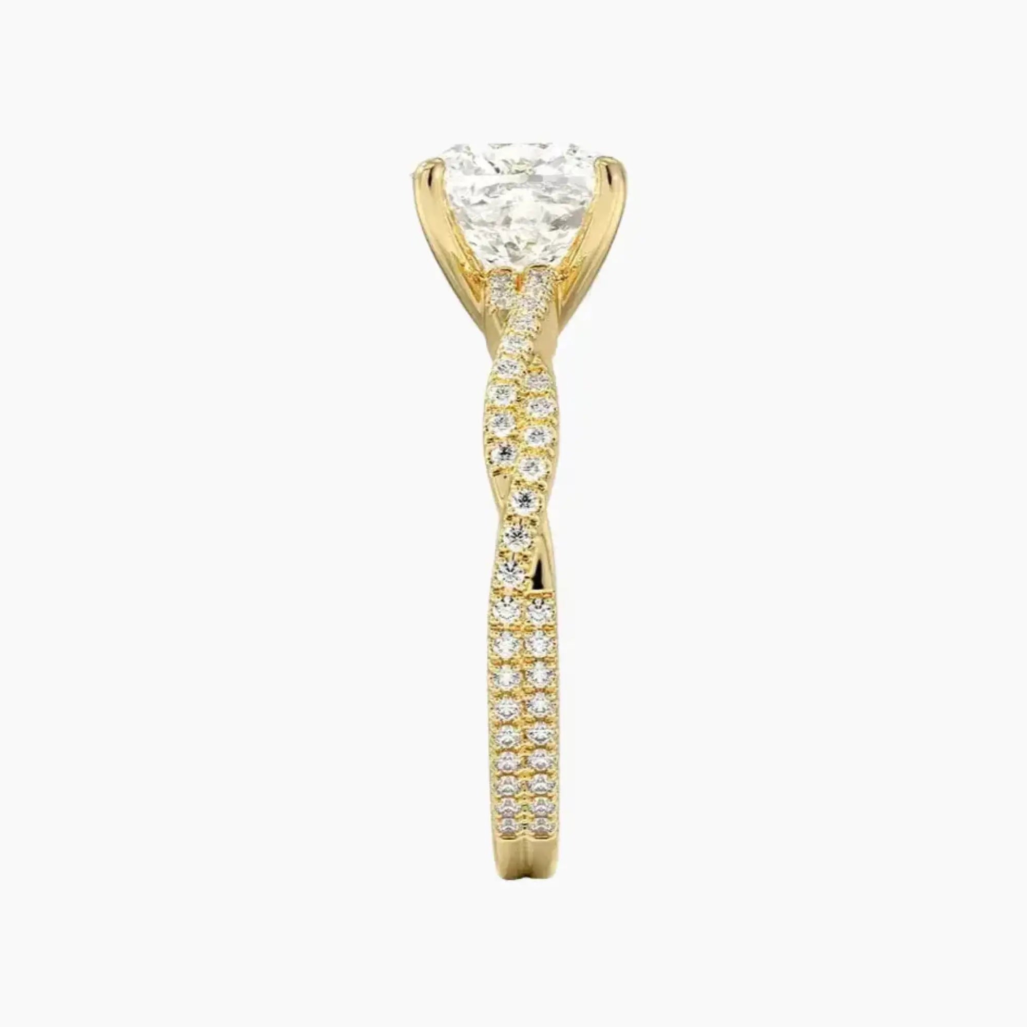 Briar Cushion Designer 1.5 Carat Lab Grown Diamond Engagement Ring in 14K Yellow Gold