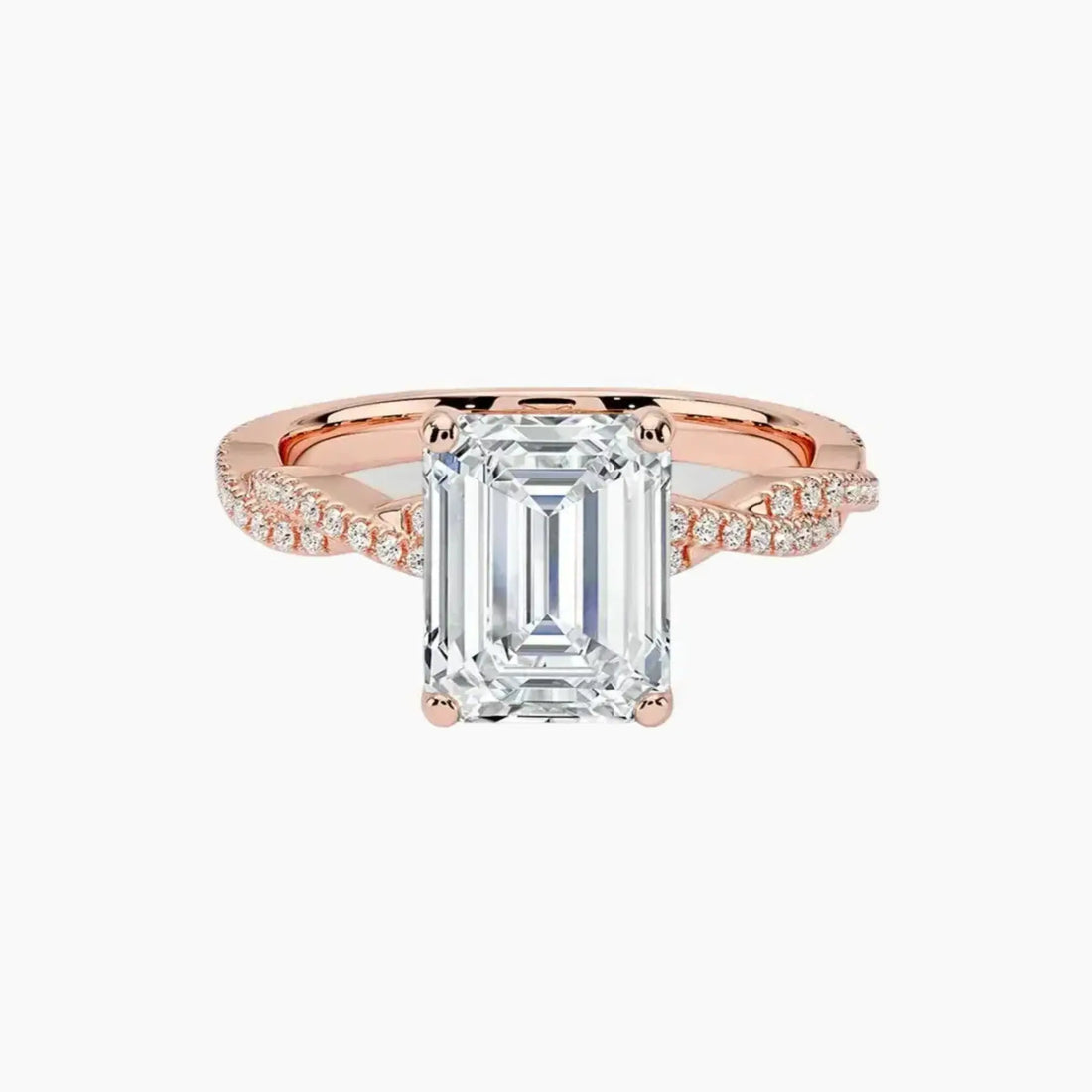 Briar Emerald Designer Diamond Ring Setting in 18K Rose Gold