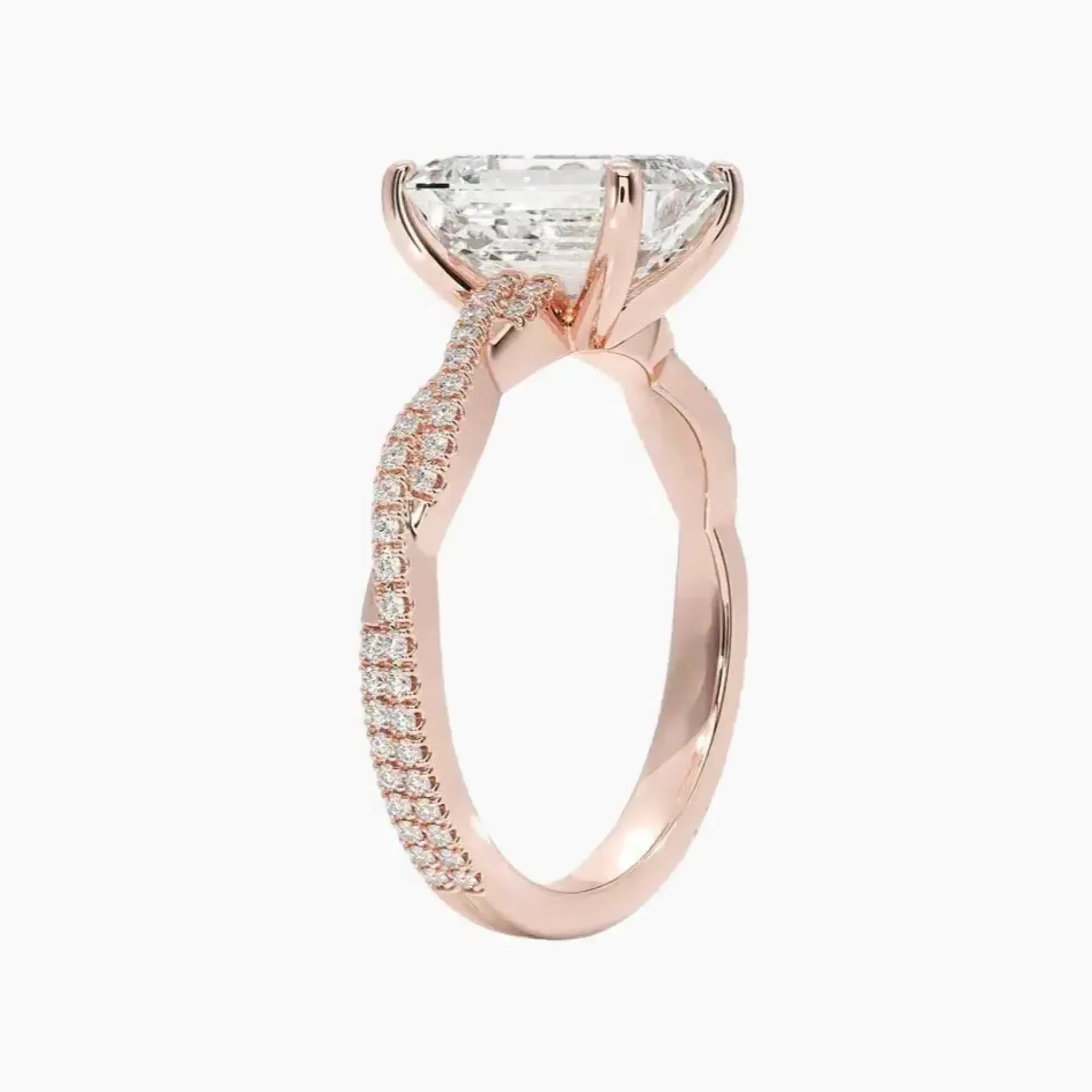 Cassia Emerald Designer Diamond Ring Setting in 18K Yellow Gold