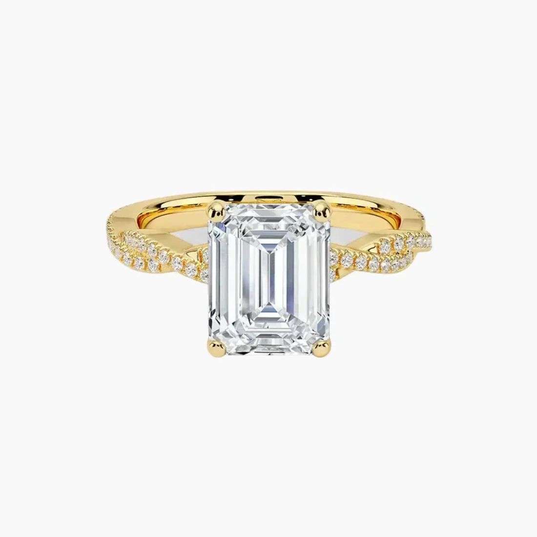 Briar Emerald Designer Diamond Ring Setting in 18K Yellow Gold
