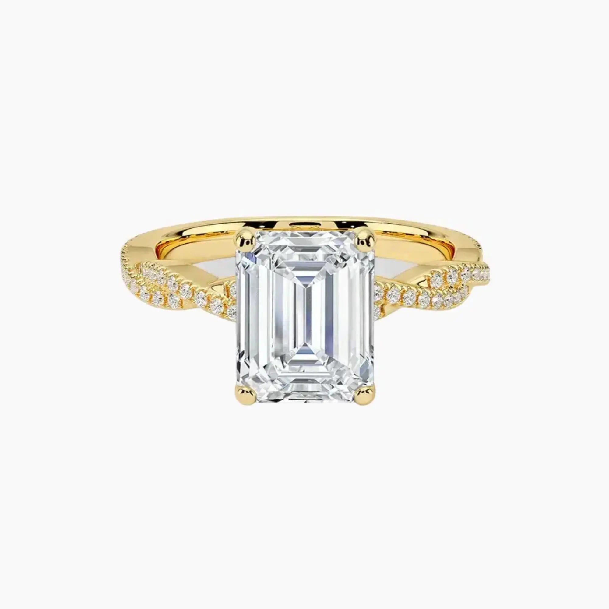 Briar Emerald Designer 2.5 Carat Lab Grown Diamond Engagement Ring in 14K Yellow Gold