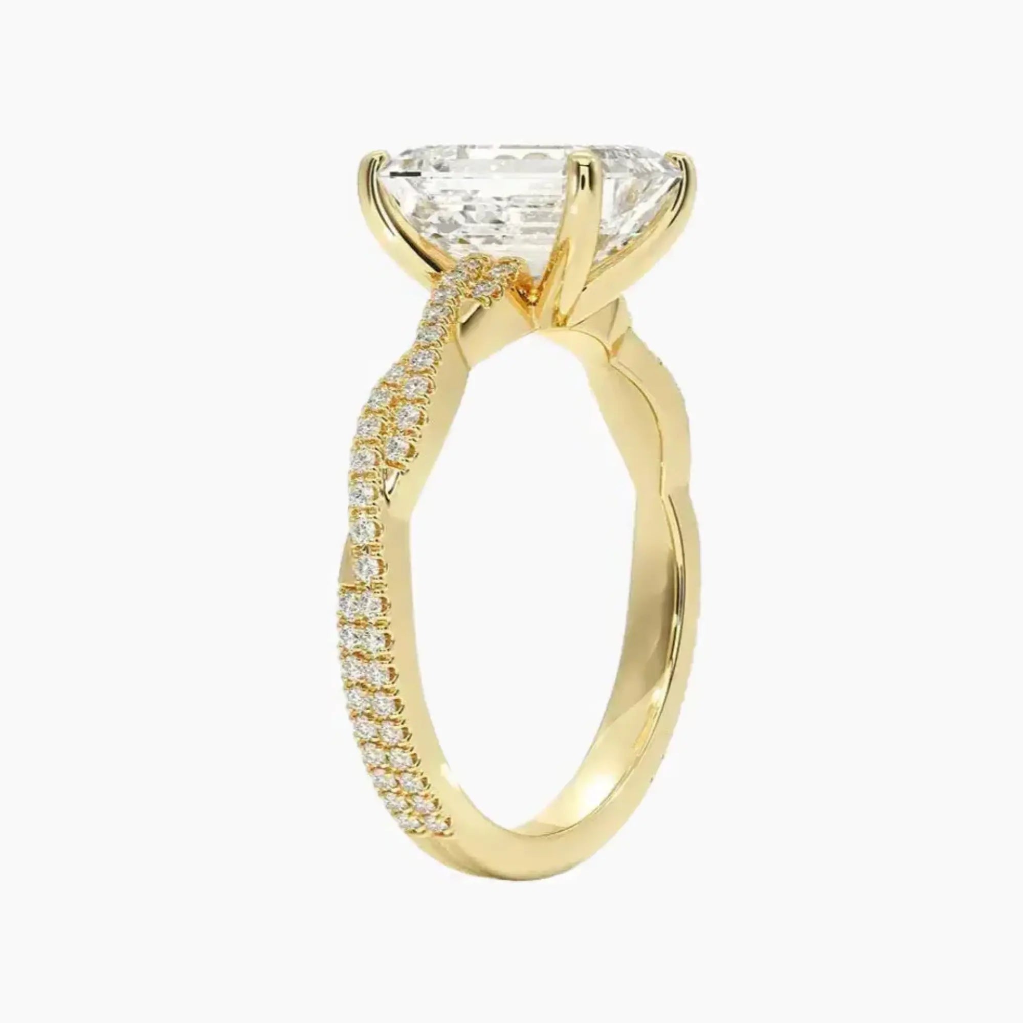 Briar Emerald Designer 1.5 Carat Lab Grown Diamond Engagement Ring in 18K Rose Gold
