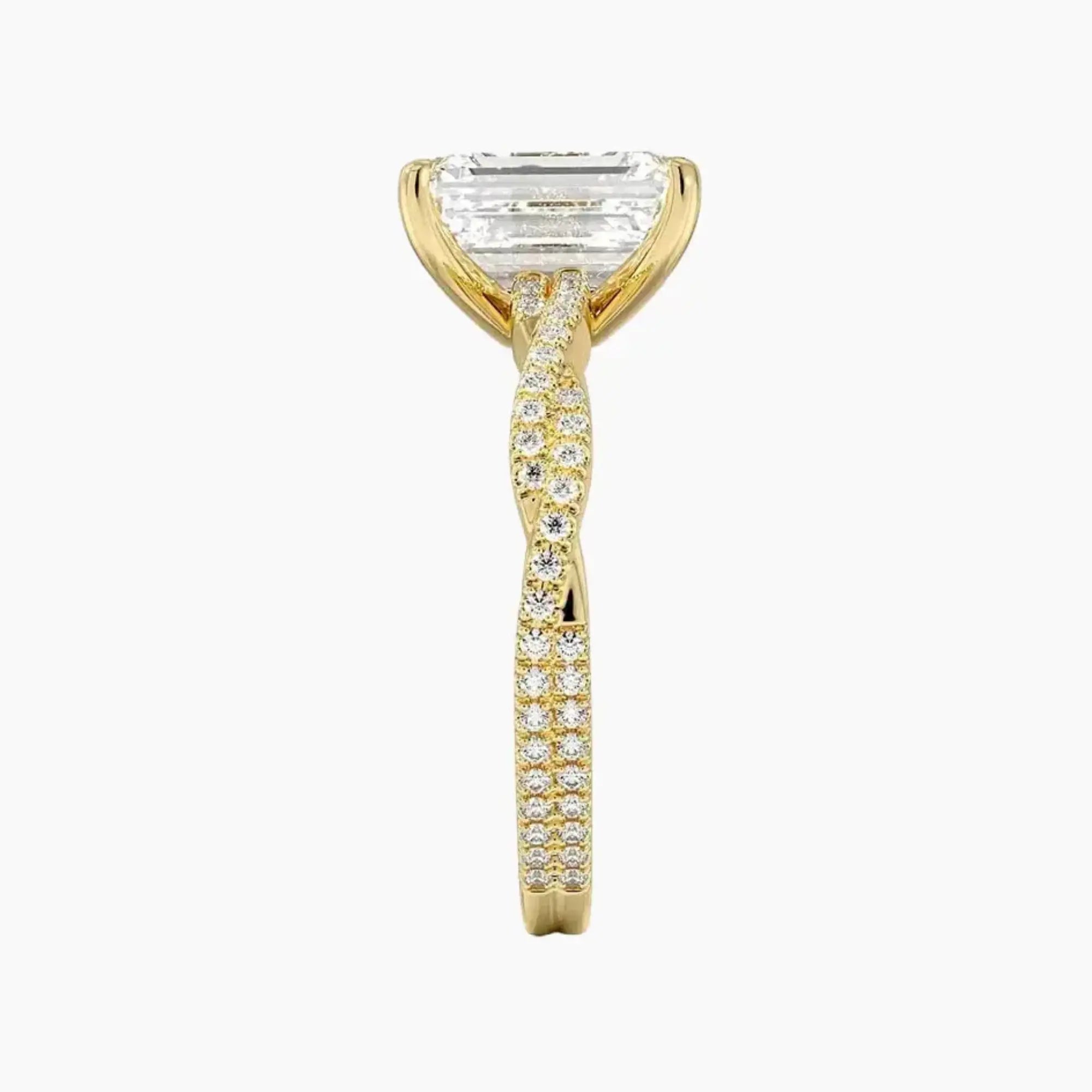 Briar Emerald Designer Diamond Ring Setting in 18K Yellow Gold
