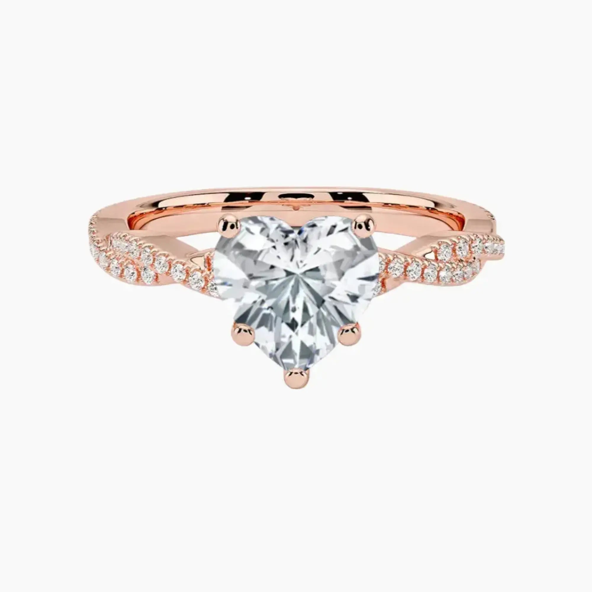 Briar Heart Designer Diamond Ring Setting in 14K White Gold