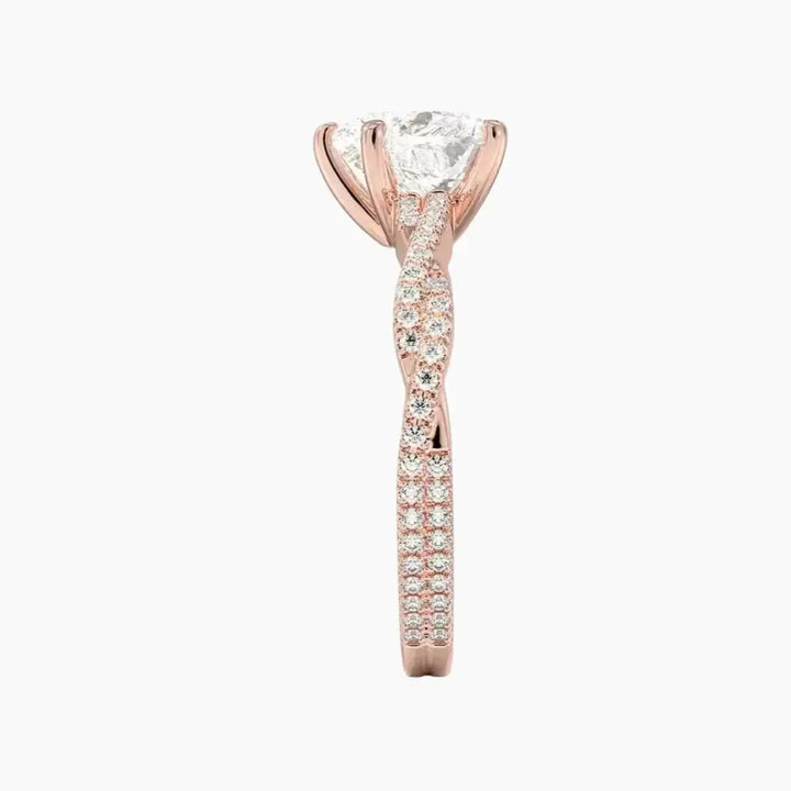 Briar Heart Designer 3 Carat Lab Grown Diamond Engagement Ring in 14K Yellow Gold