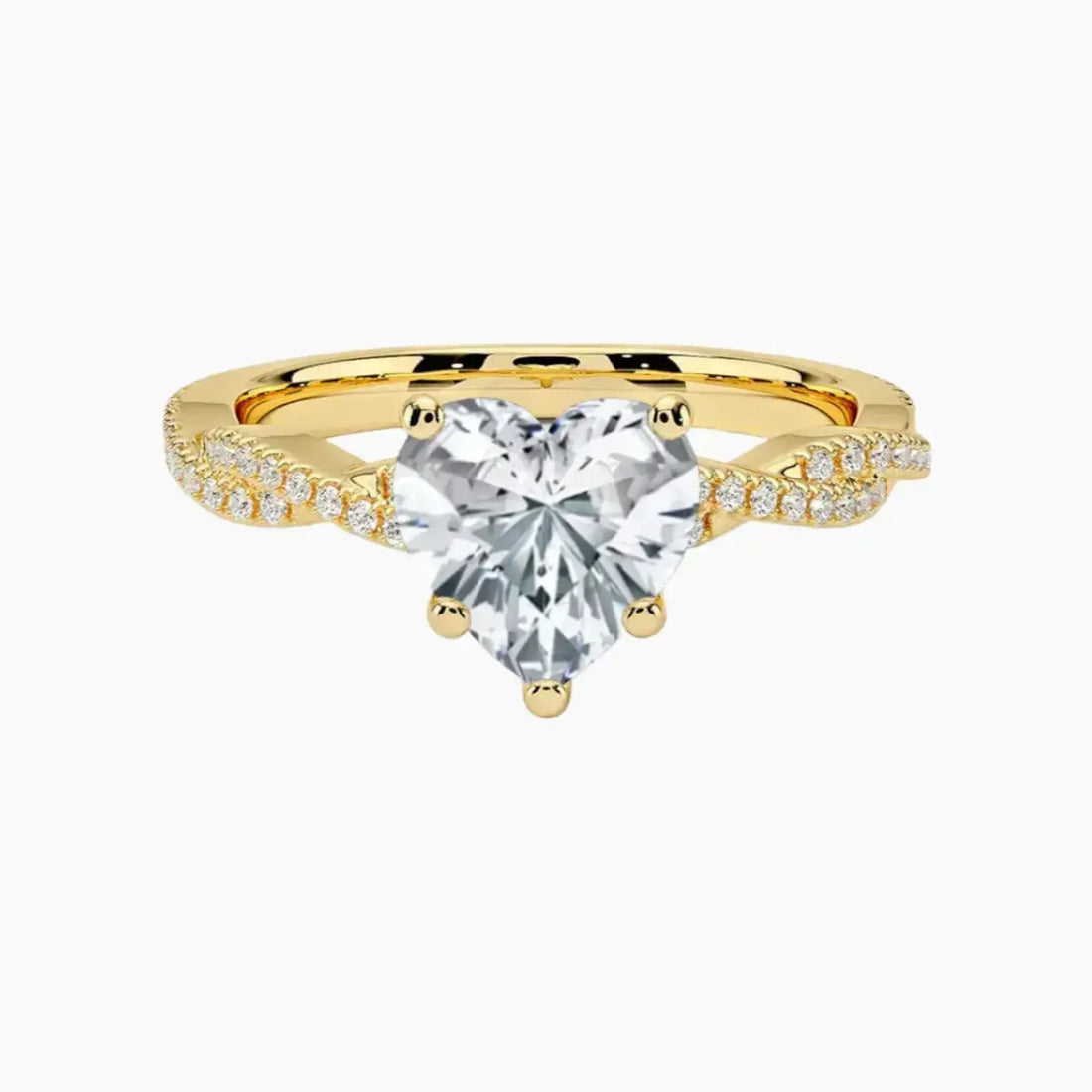 Briar Heart Designer 1.5 Carat Lab Grown Diamond Engagement Ring in 18K White Gold