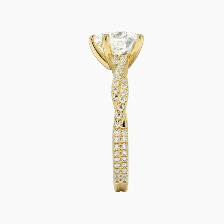 Briar Heart Designer 3 Carat Lab Grown Diamond Engagement Ring in 14K Rose Gold
