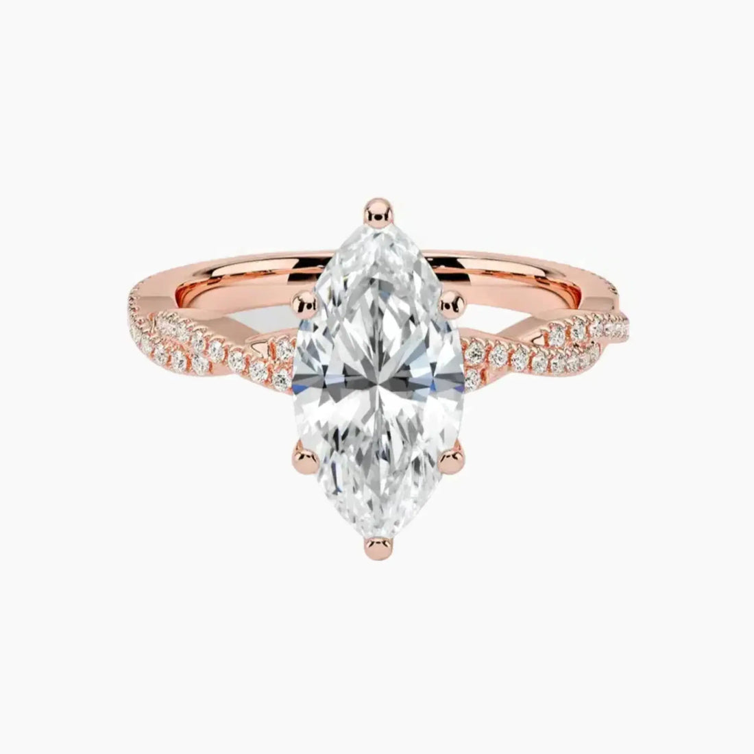 Briar Marquise Designer 3 Carat Lab Grown Diamond Engagement Ring in 14K White Gold