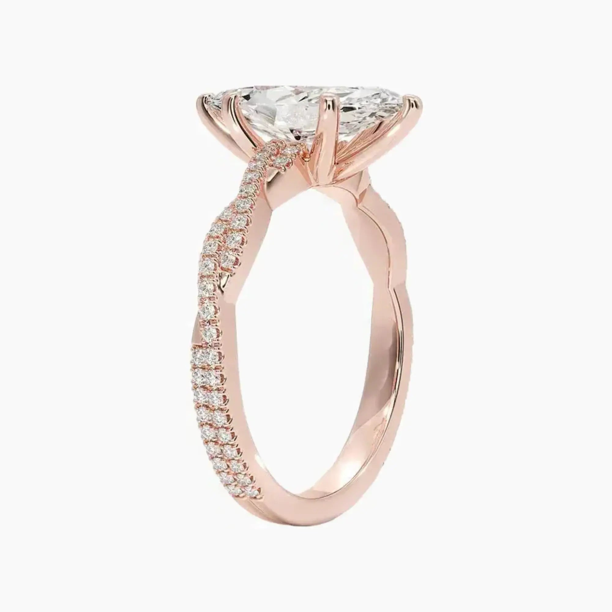 Cassia Marquise Designer 1.5 Carat Lab Grown Diamond Engagement Ring in 14K White Gold