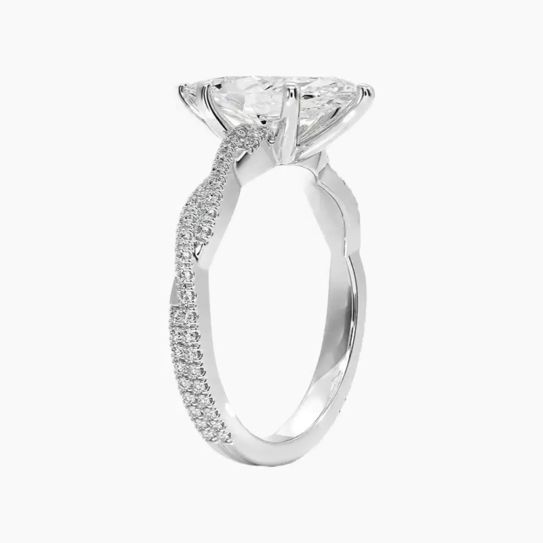 Cassia Marquise Designer Diamond Ring Setting in 14K White Gold