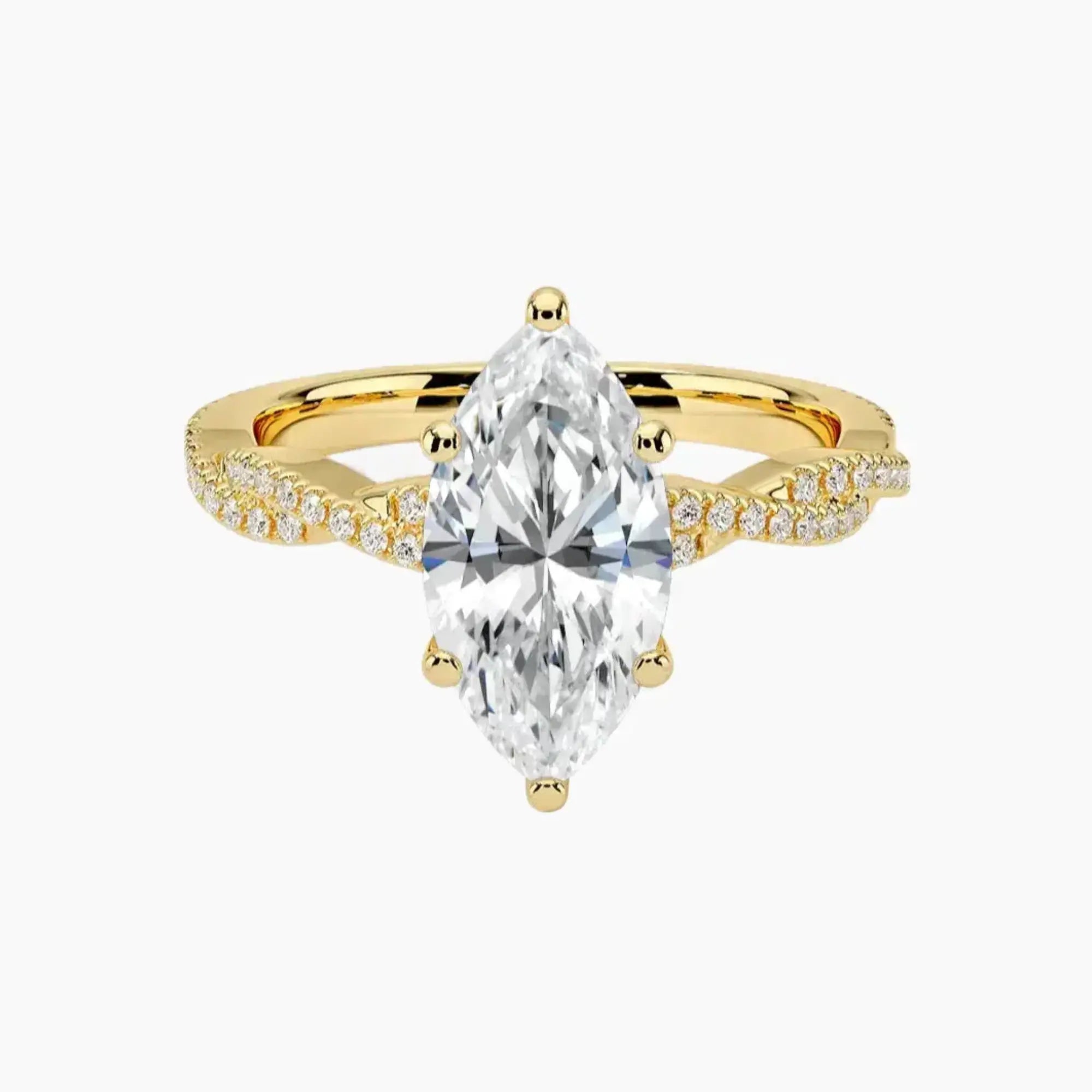 Briar Marquise Designer 3 Carat Lab Grown Diamond Engagement Ring in 18K Rose Gold