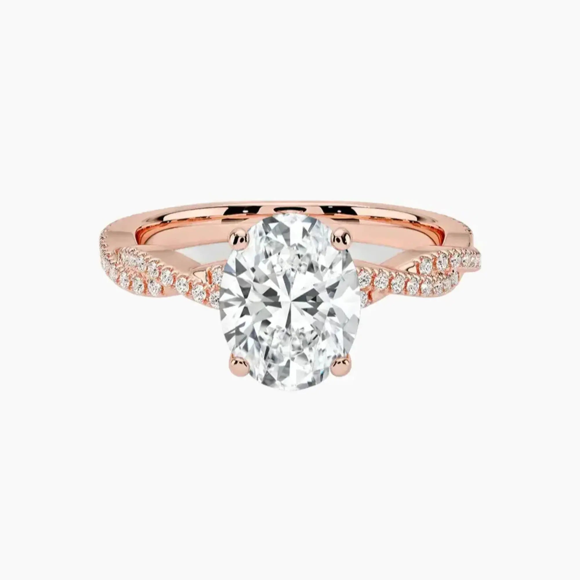 Briar Oval Designer 1 Carat Lab Grown Diamond Engagement Ring in 18K Yellow Gold