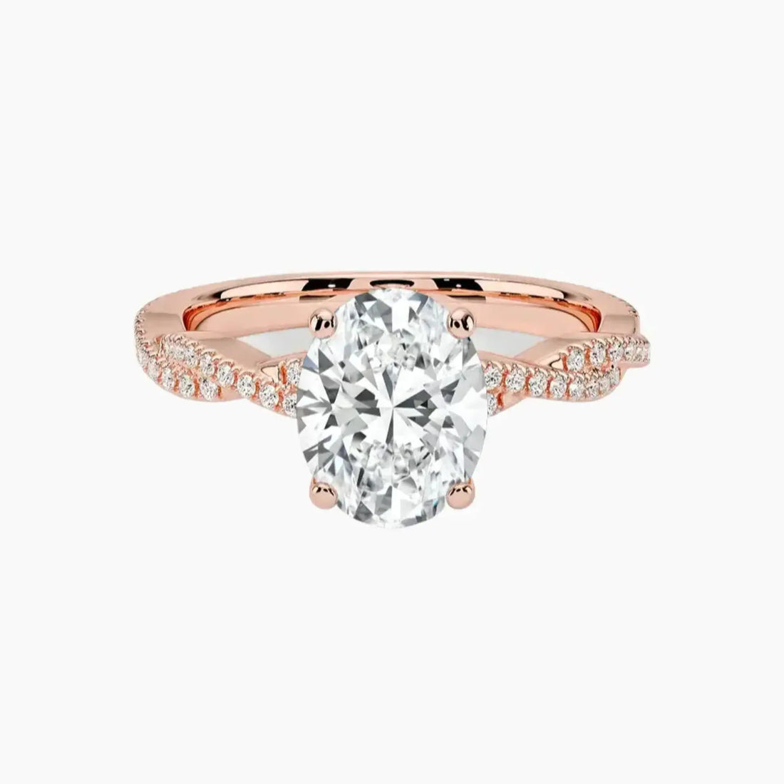 Cassia Oval Designer Diamond Ring Setting in 18K Rose Gold