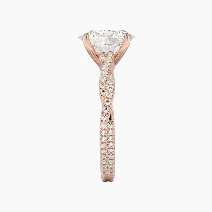 Briar Oval Designer 2.5 Carat Lab Grown Diamond Engagement Ring in 18K Yellow Gold