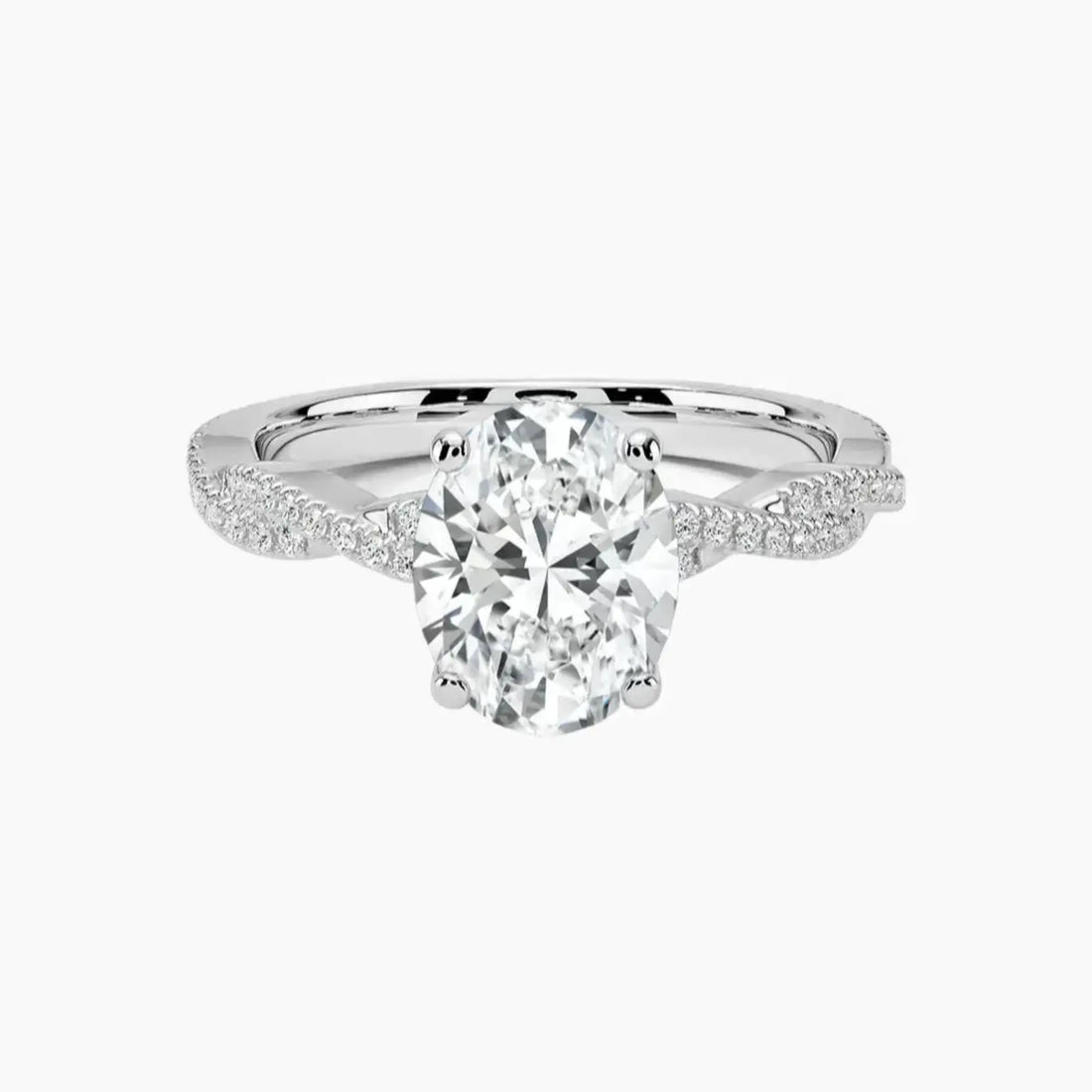 Cassia Oval Designer 2 Carat Lab Grown Diamond Engagement Ring in 14K Yellow Gold