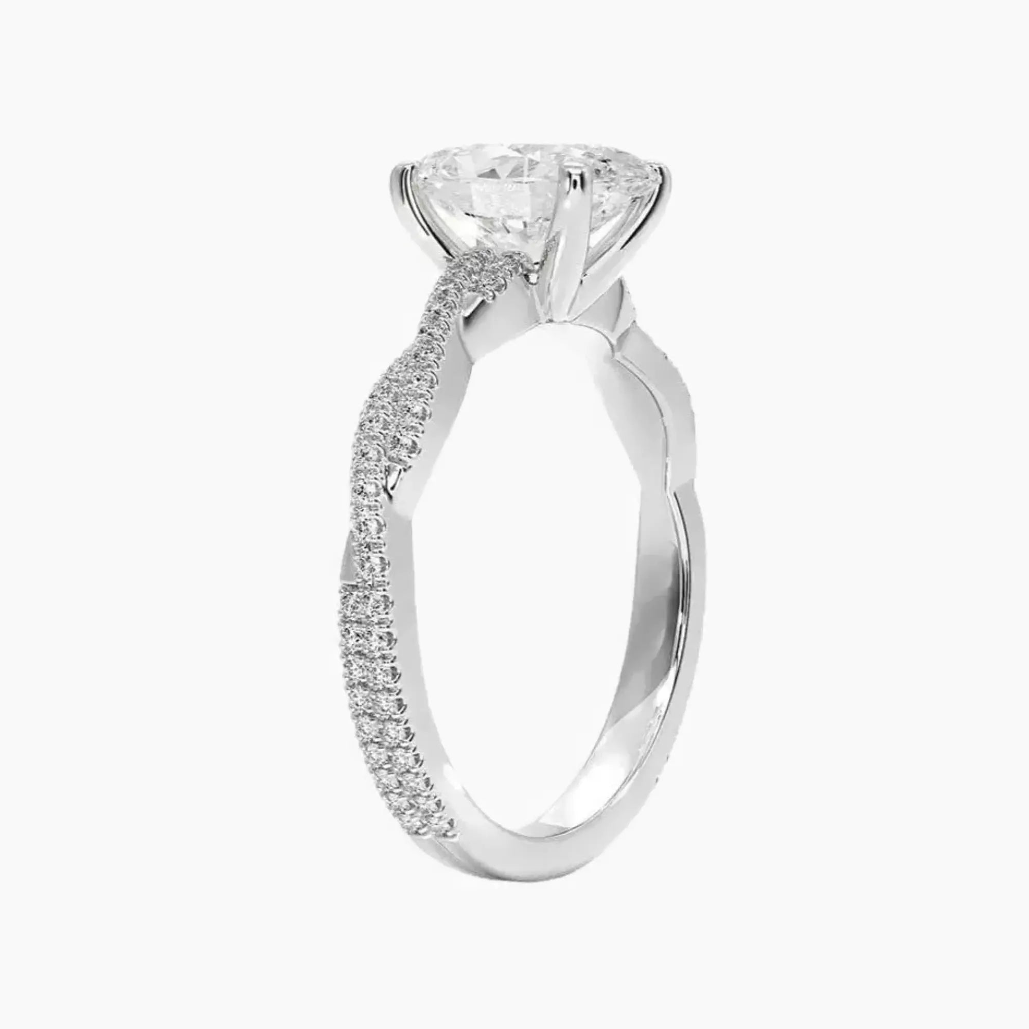 Cassia Oval Designer 1 Carat Lab Grown Diamond Engagement Ring in 14K Rose Gold