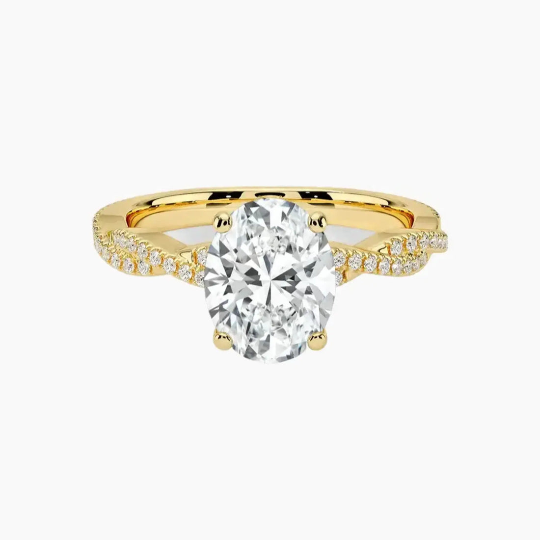 Briar Oval Designer Diamond Ring Setting in 18K White Gold