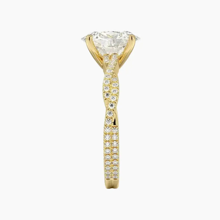 Briar Oval Designer 3 Carat Lab Grown Diamond Engagement Ring in 18K Rose Gold