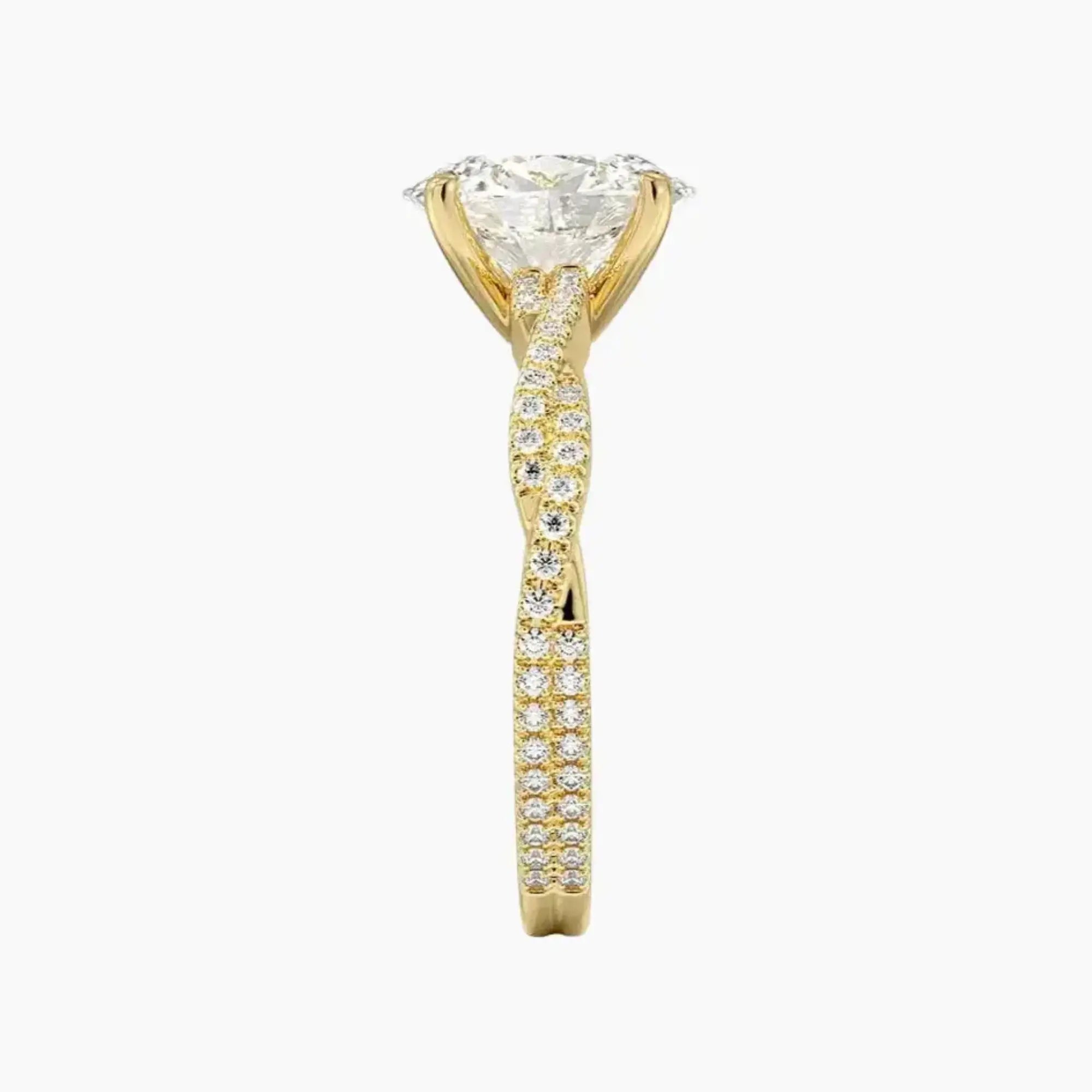 Cassia Oval Designer 1.5 Carat Lab Grown Diamond Engagement Ring in 14K Yellow Gold