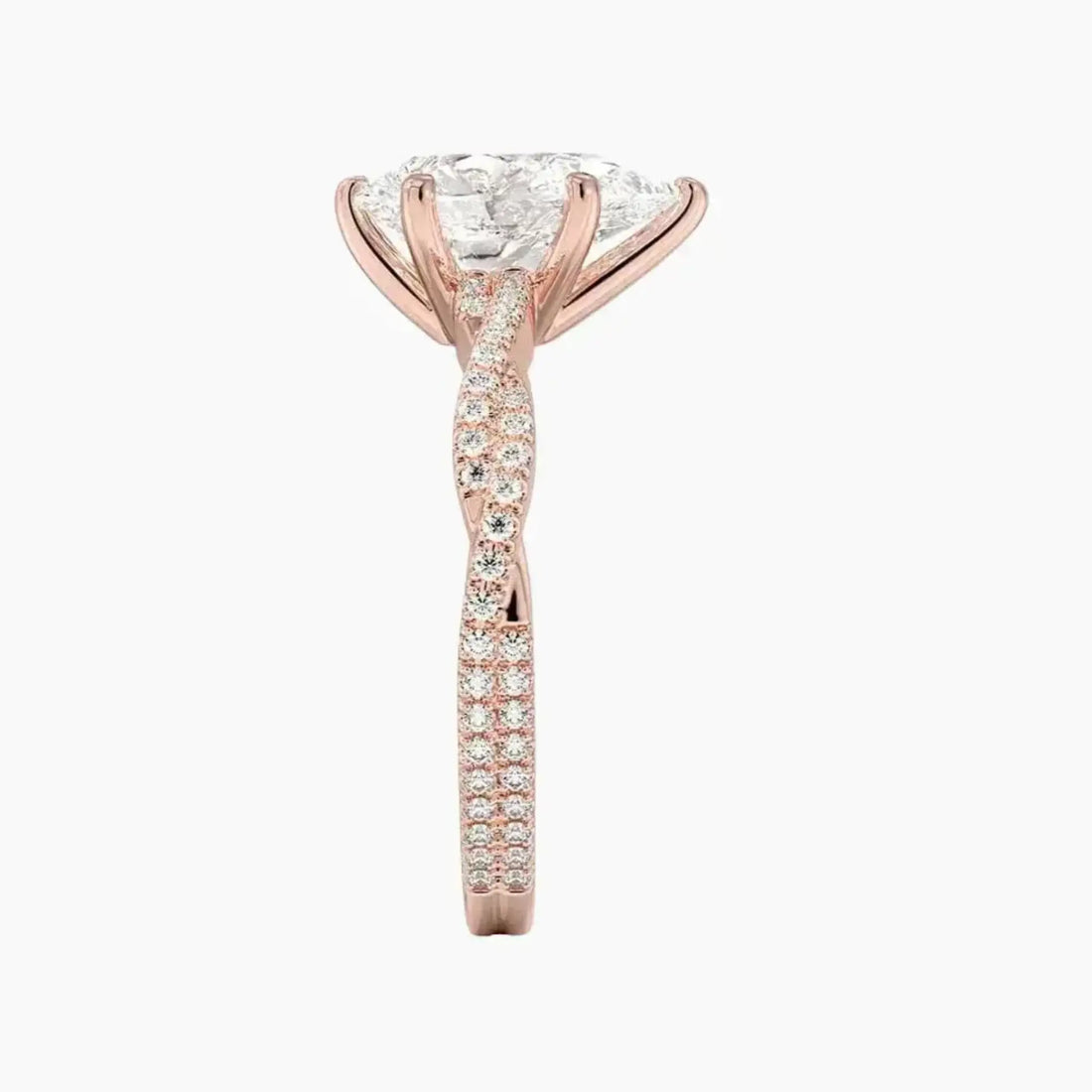 Cassia Pear Designer 2.5 Carat Lab Grown Diamond Engagement Ring in 14K White Gold
