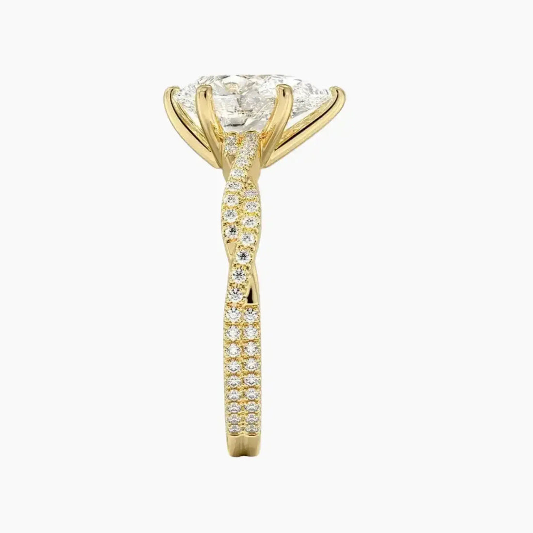 Briar Pear Designer 1.5 Carat Lab Grown Diamond Engagement Ring in 14K Yellow Gold