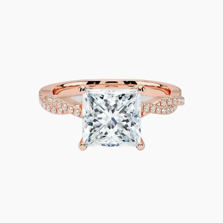 Briar Princess Designer 3 Carat Lab Grown Diamond Engagement Ring in 14K Rose Gold