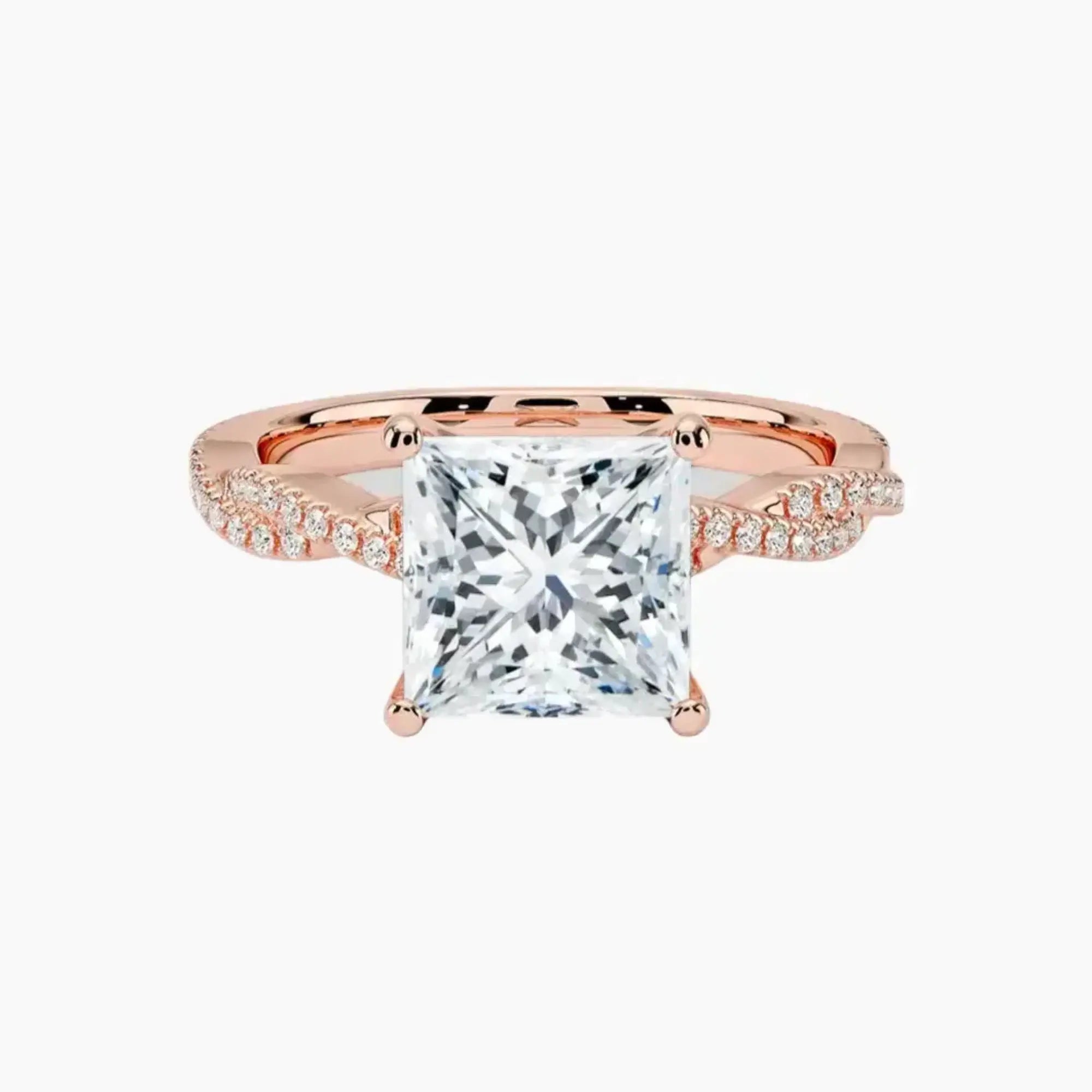 Cassia Princess Designer 3 Carat Lab Grown Diamond Engagement Ring in 14K Yellow Gold