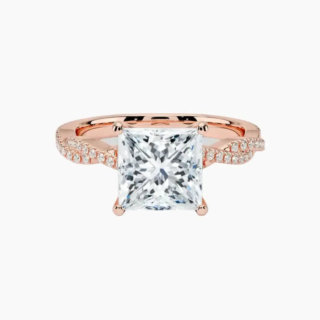 Cassia Princess Designer 3 Carat Lab Grown Diamond Engagement Ring in 14K Yellow Gold