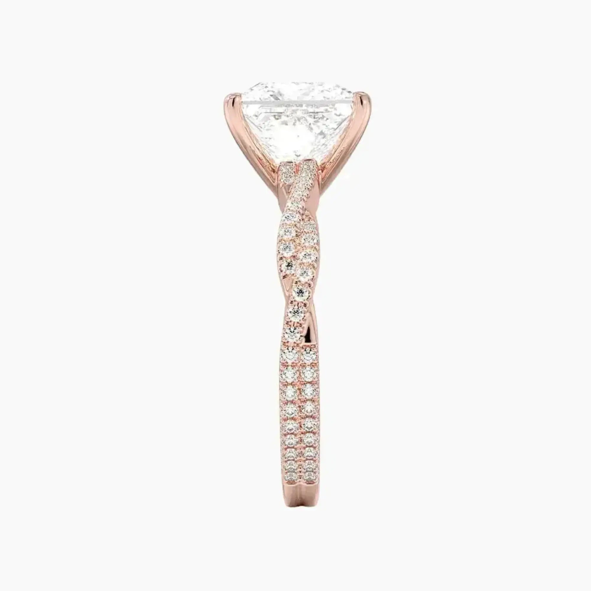 Cassia Princess Designer 3 Carat Lab Grown Diamond Engagement Ring in 18K Rose Gold